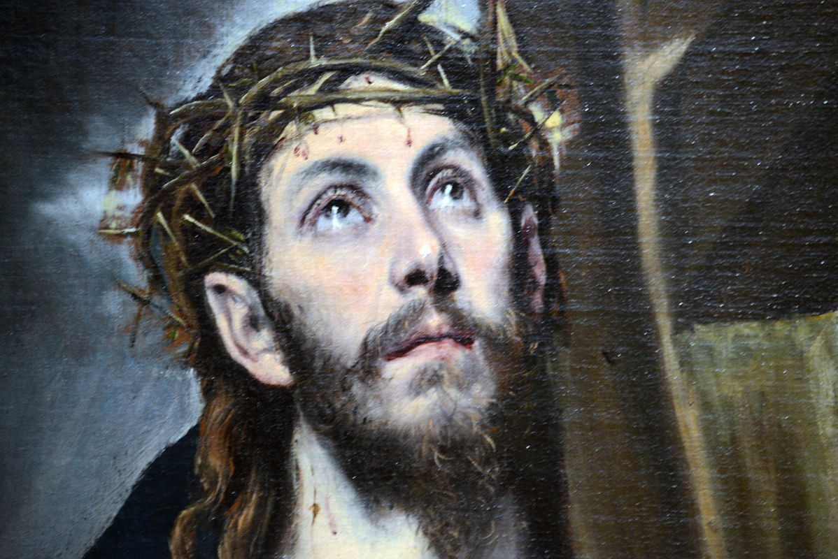 32B Christ Carrying the Cross Close Up - El Greco 1580s - Robert Lehman Collection New York Metropolitan Museum Of Art